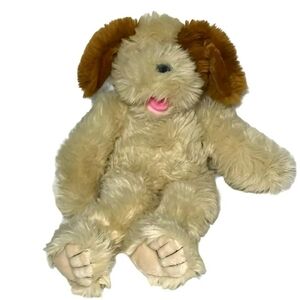 Build-A-Bear Tan Brown Dog Fluffy Puppy Plush Stuffed Animal 16" Shaggy Floppy